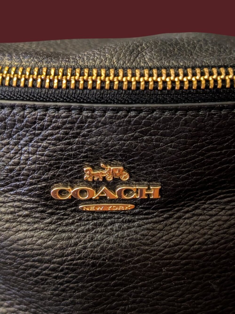 Coach Black Leather Fanny Pack Belt Bag Bum Bag F48738 - Picture 13 of 16